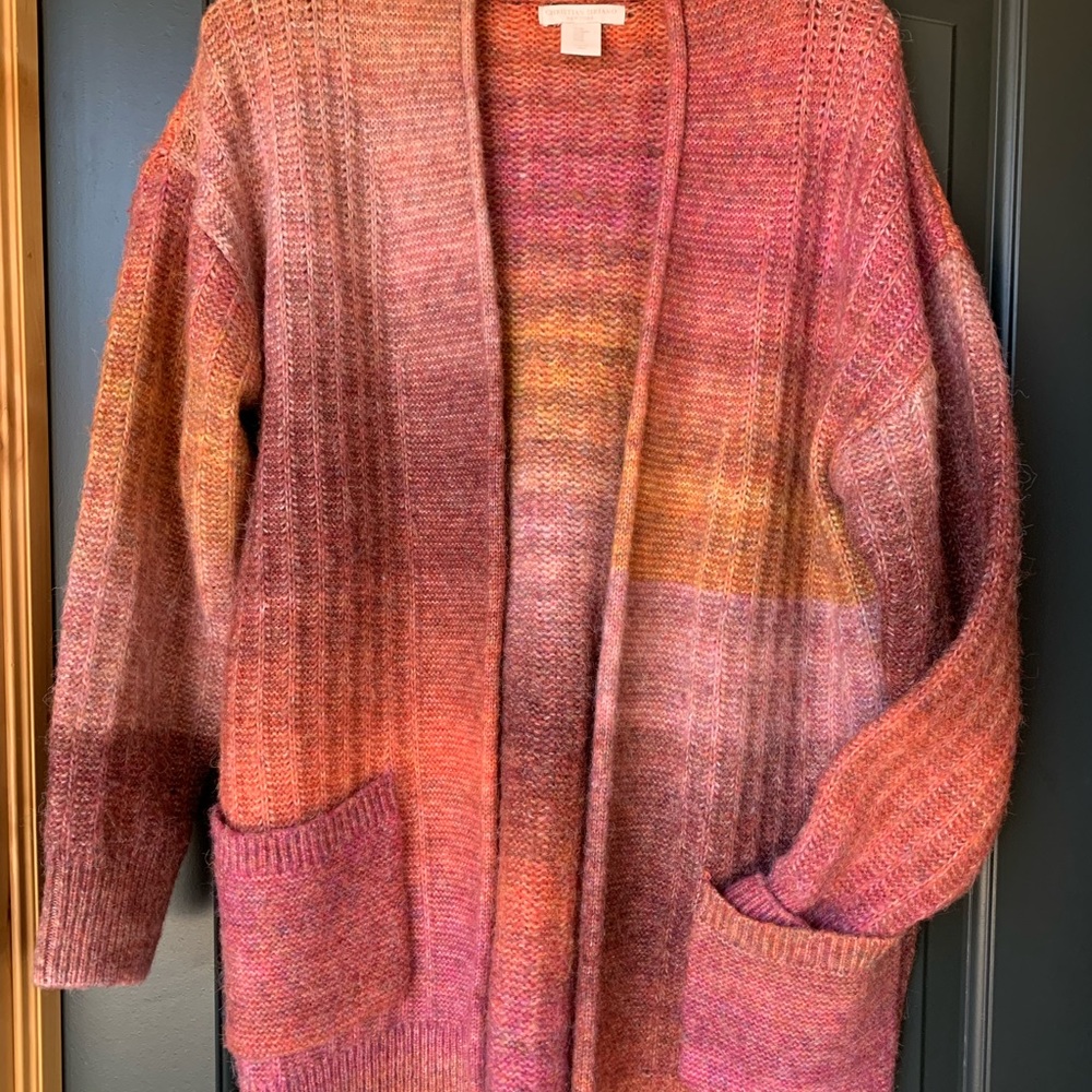 Tunic length cardigan sweater